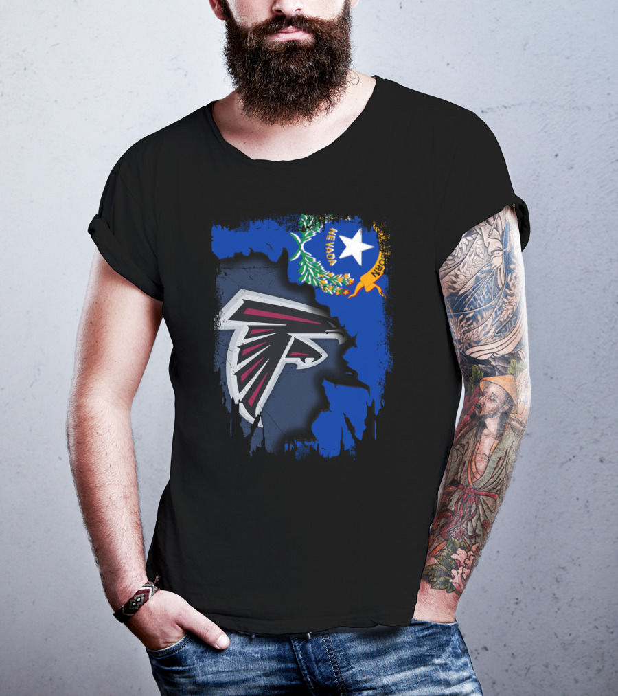 Nevada State Flag With Falcons Logo Integration T-Shirt