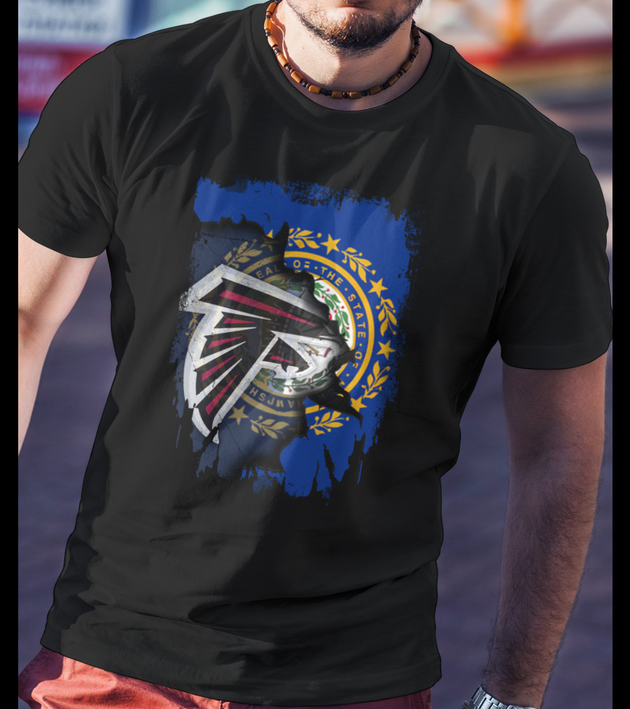 New Hampshire State Seal And Atlanta Falcons Logo Harmony T-Shirt
