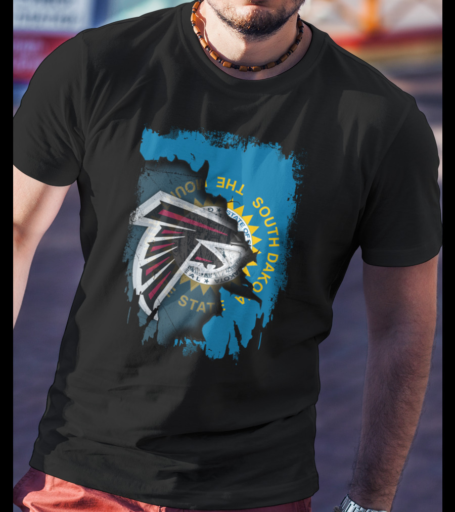South Dakota Strong With Falcons Emblem And State Seal T-Shirt