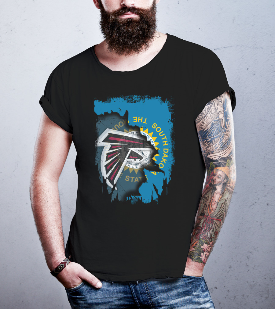 South Dakota Strong With Falcons Emblem And State Seal T-Shirt