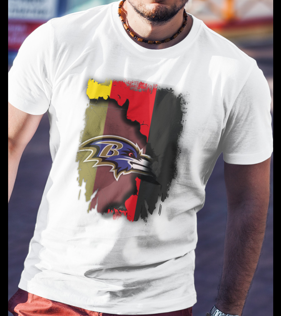 Germany Flag With Baltimore Ravens T-Shirt