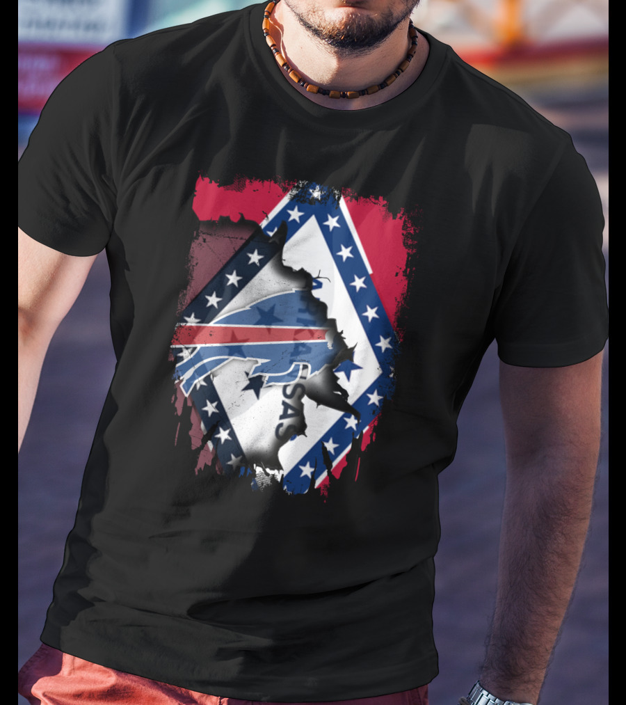 Arkansas Flag With Buffalo Bills Integration T-Shirt