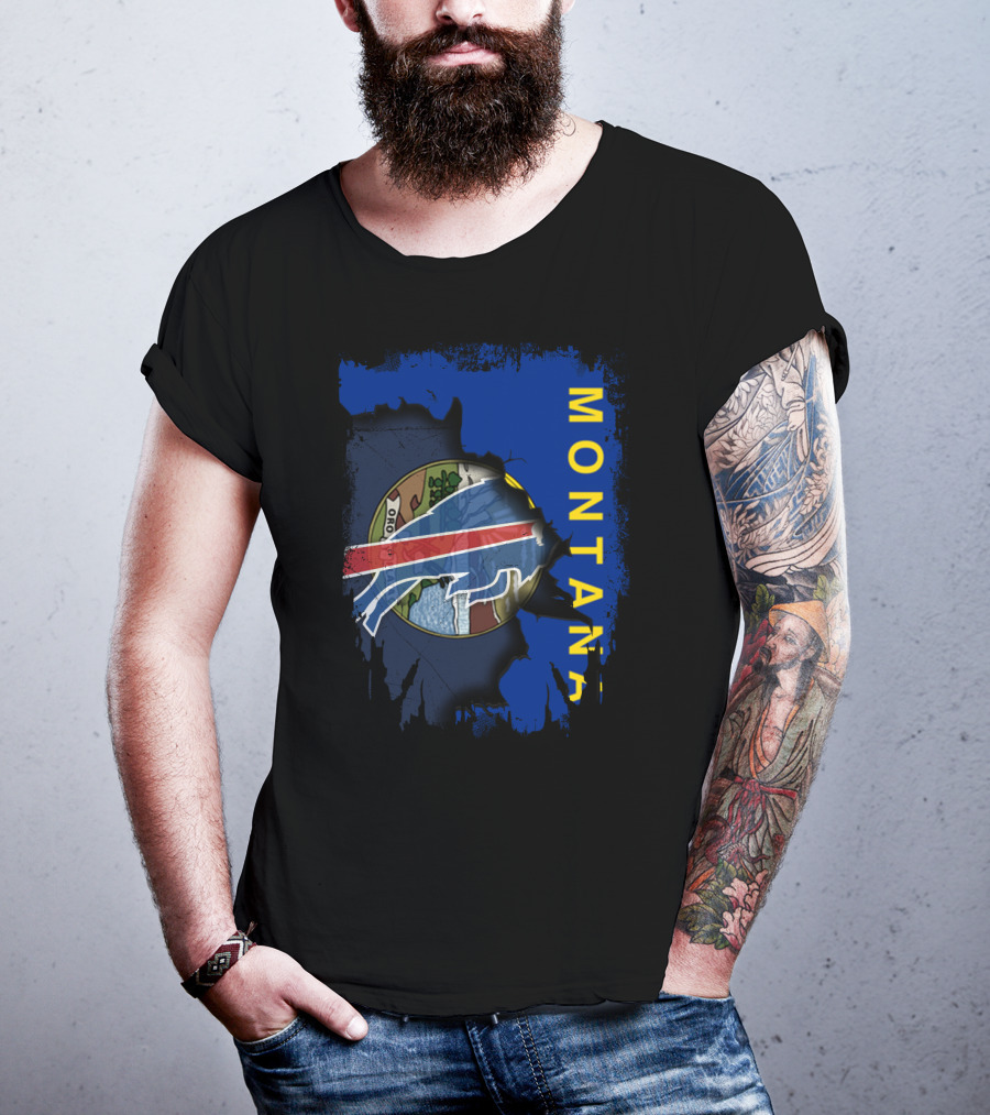 Montana State Buffalo Bills Logo Fusion T-Shirt