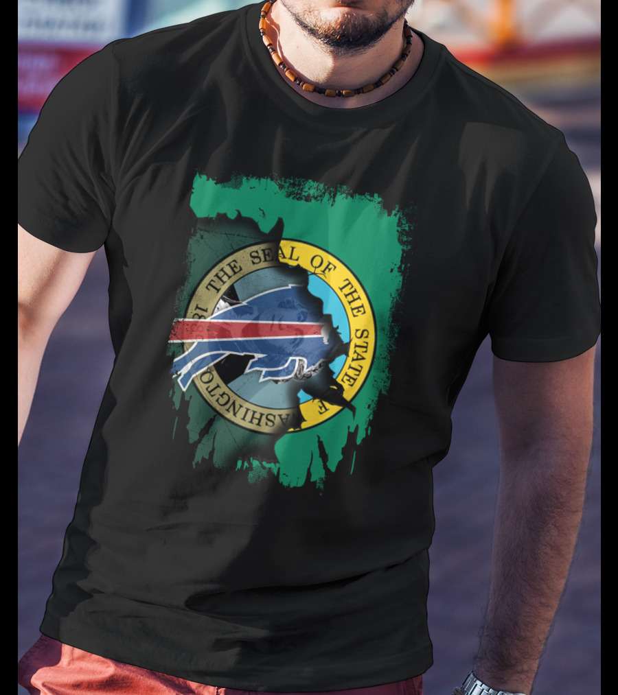 Together The Seal Of The State Of Washington With Buffalo Bills T-Shirt