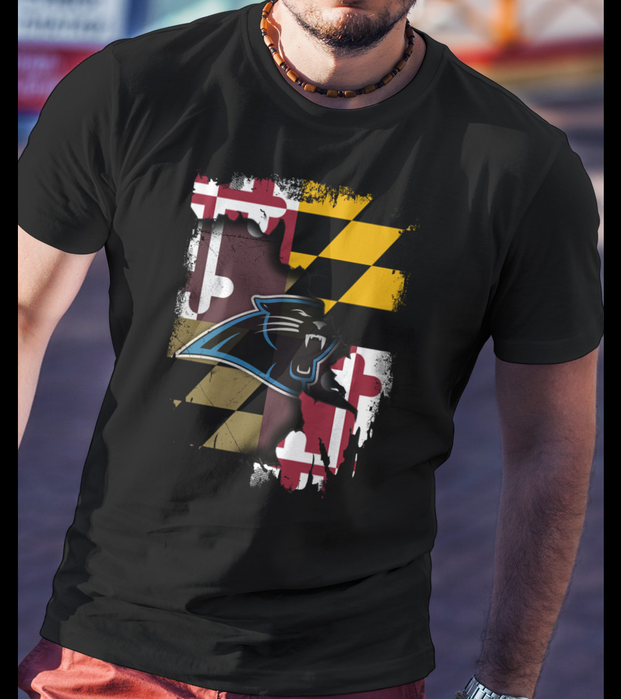 Together Maryland Panthers Roaring Over State Flag T-Shirt