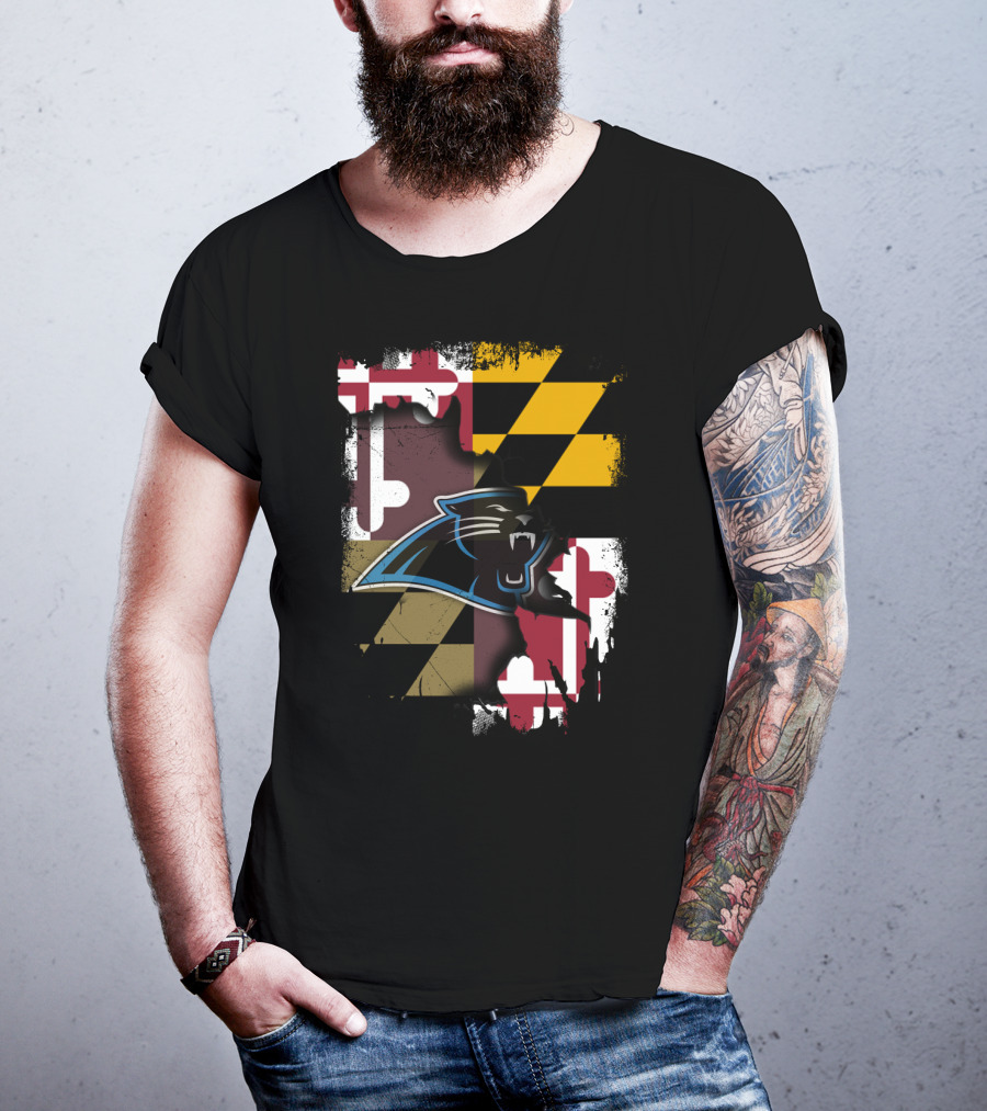 Together Maryland Panthers Roaring Over State Flag T-Shirt
