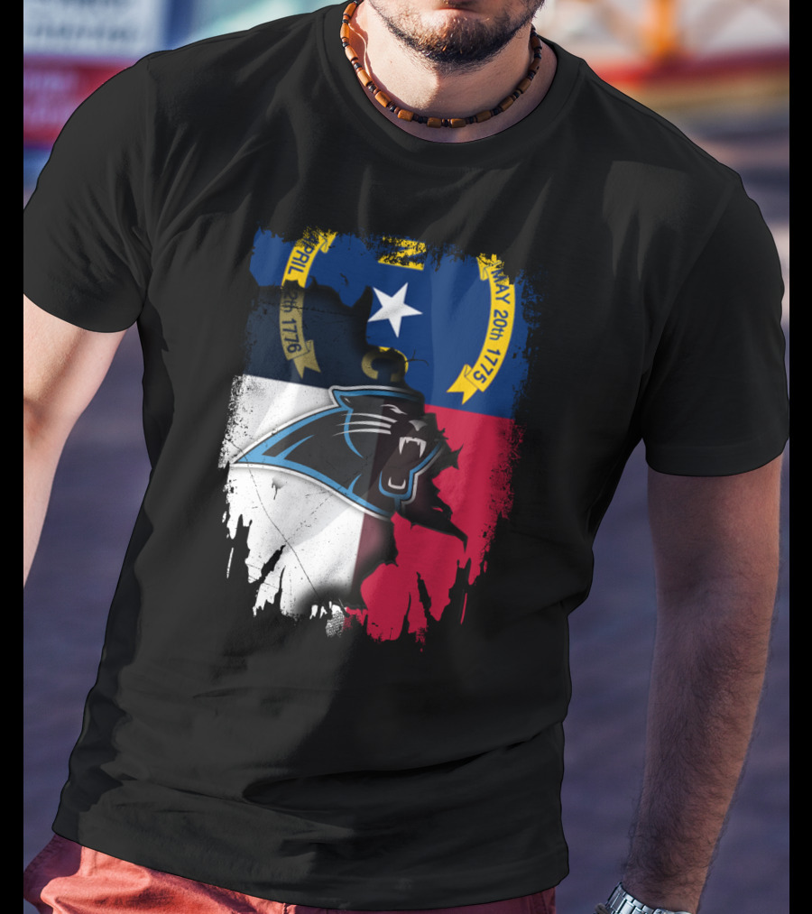Together North Carolina With Panthers State Flag April 1776 May 1775 T-Shirt
