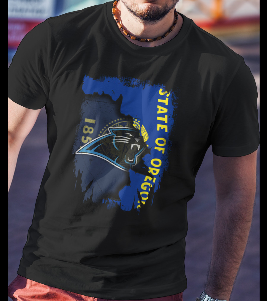 State Of Oregon Panthers Logo 1859 Flag T-Shirt