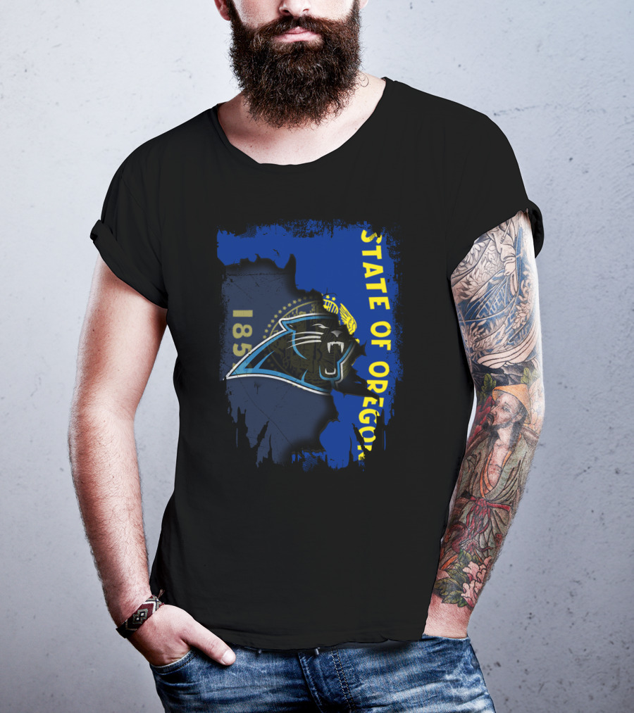 State Of Oregon Panthers Logo 1859 Flag T-Shirt