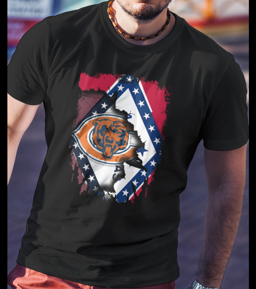 Arkansas State Pride With Chicago Bears Logo Integration T-Shirt