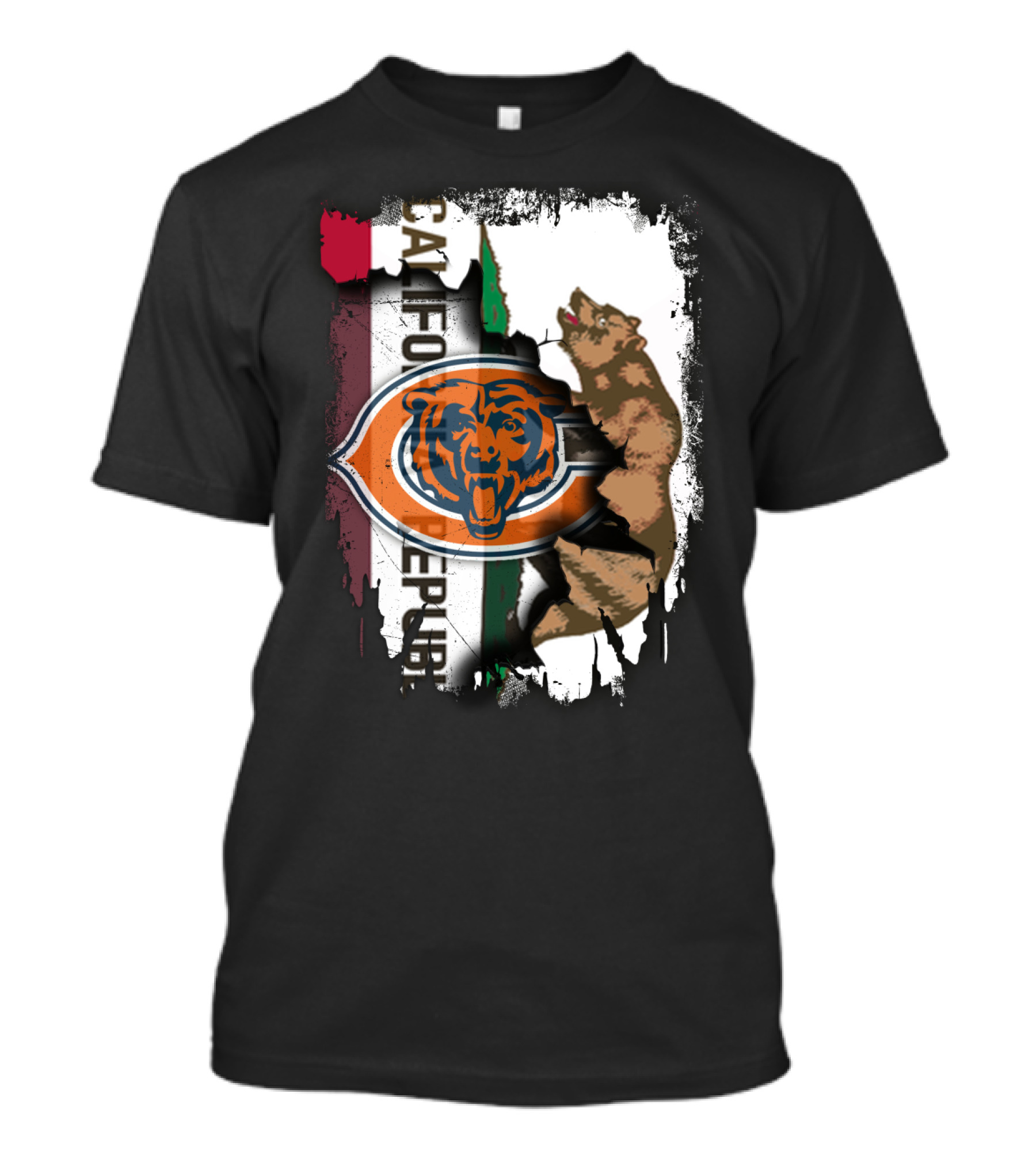 California Republic Chicago Bears Bear Logo Fusion T-Shirt