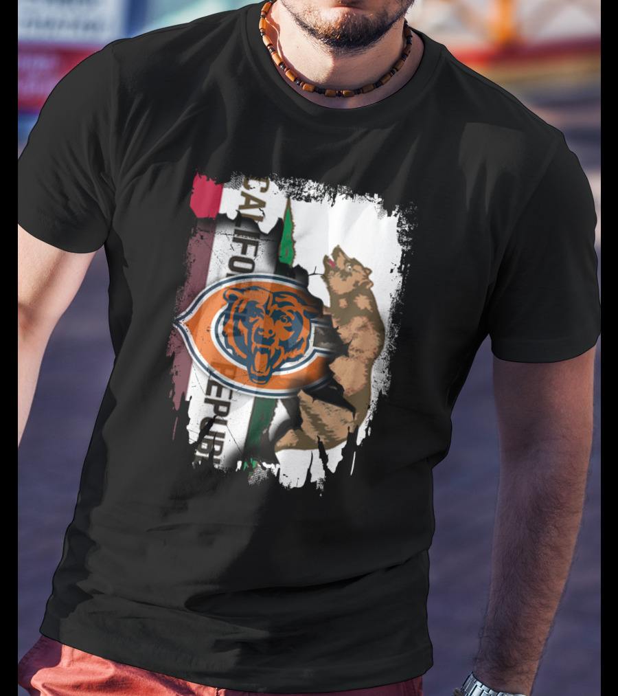 California Republic Chicago Bears Bear Logo Fusion T-Shirt
