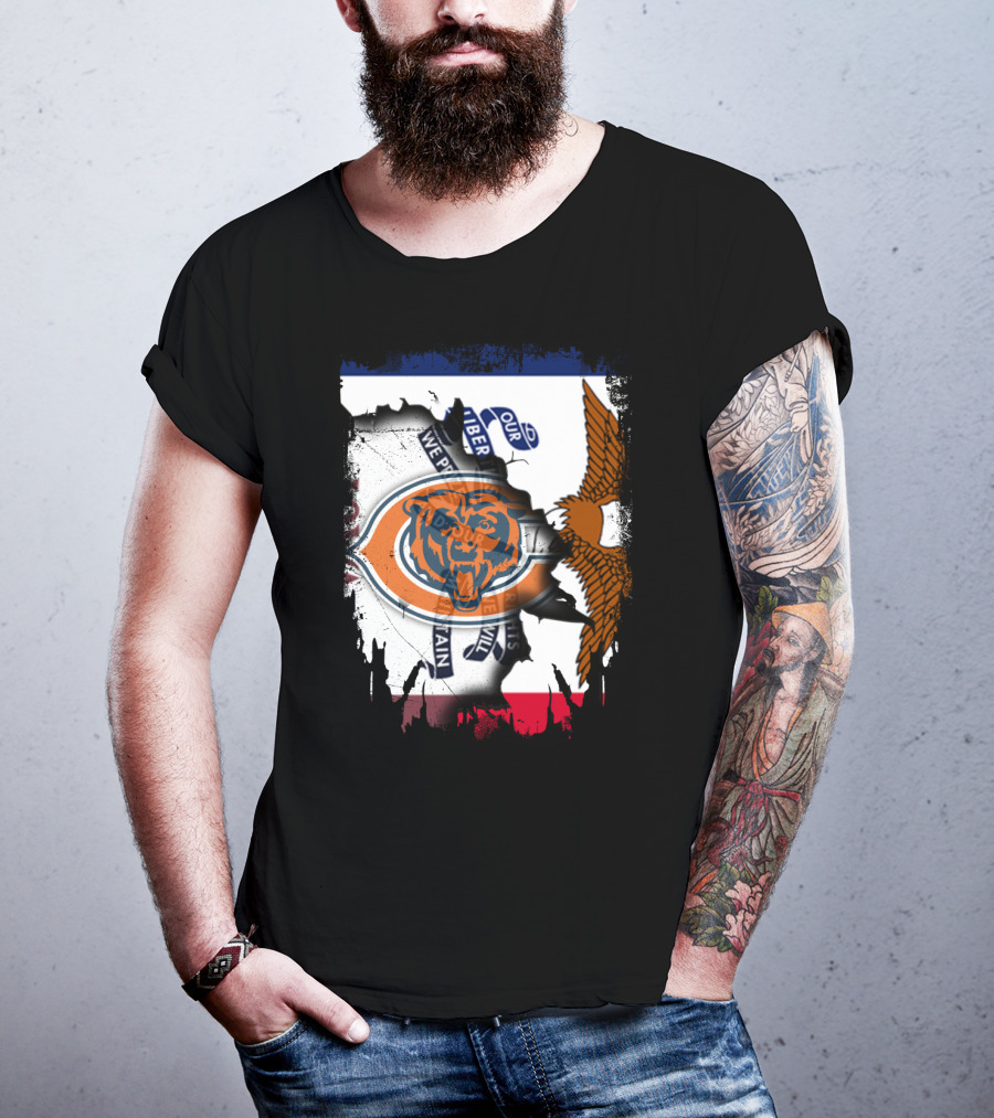 Chicago Bears Iowa Pride USA Flag Eagle Patriot T-Shirt