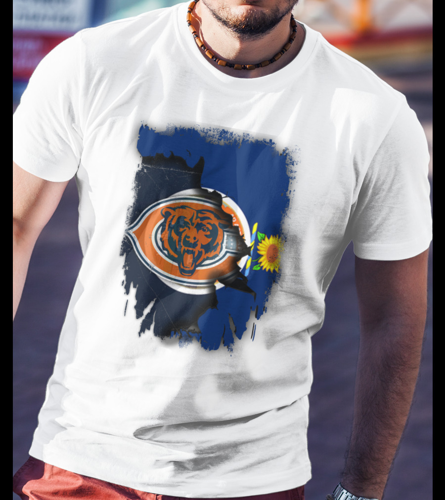 Kansas Sunflower With Chicago Bears T-Shirt