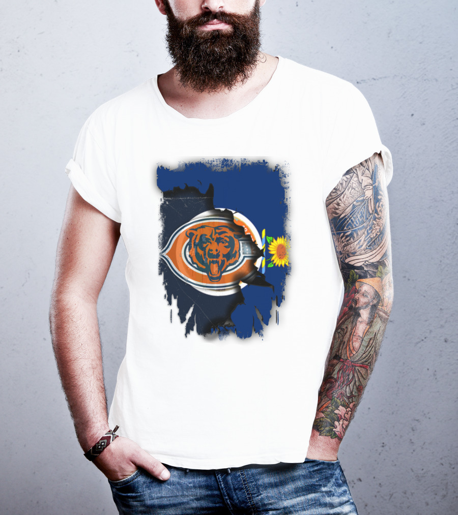 Kansas Sunflower With Chicago Bears T-Shirt