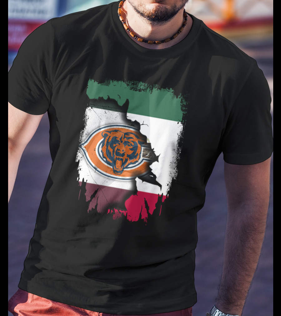 Together Mexico Bears Flag Icon Rip T-Shirt