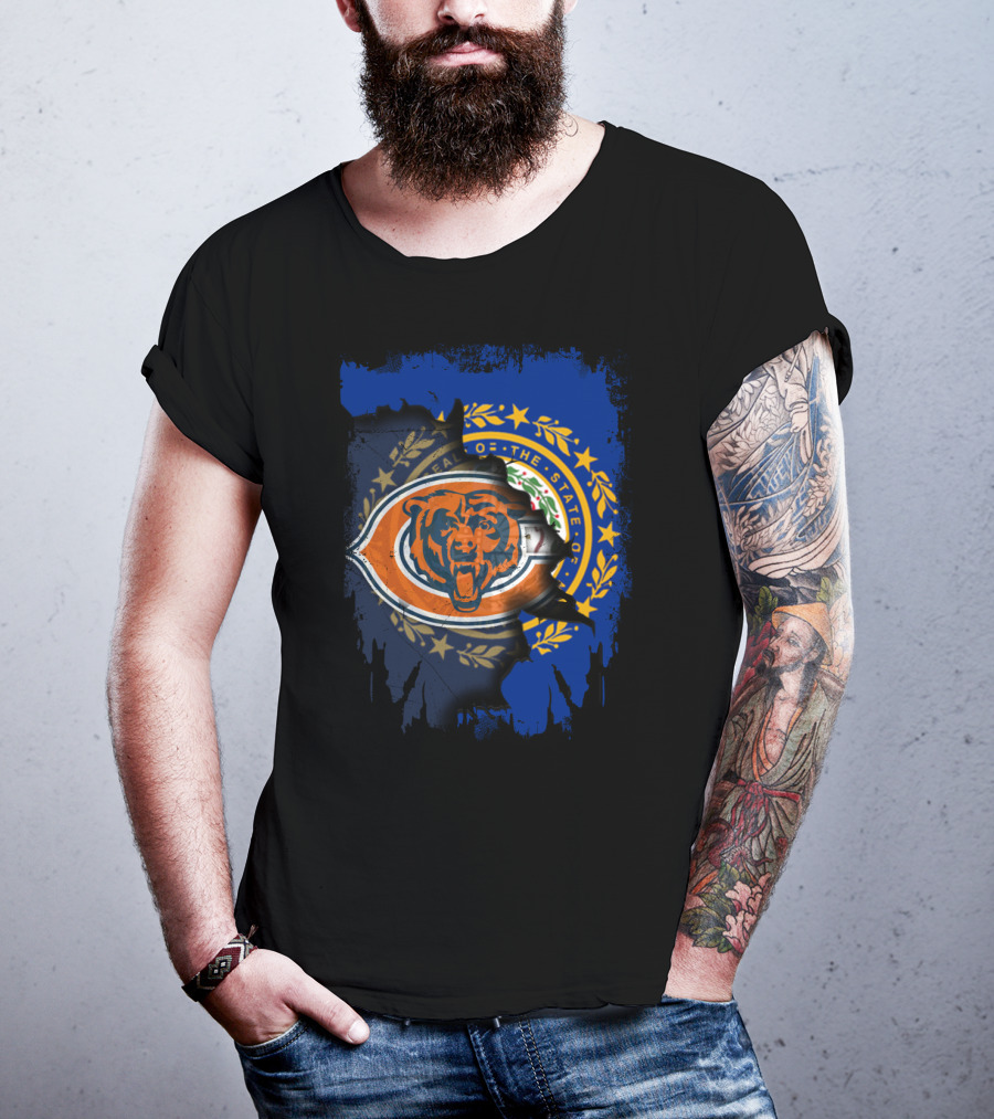 Together New Hampshire With Chicago Bears Emblem T-Shirt