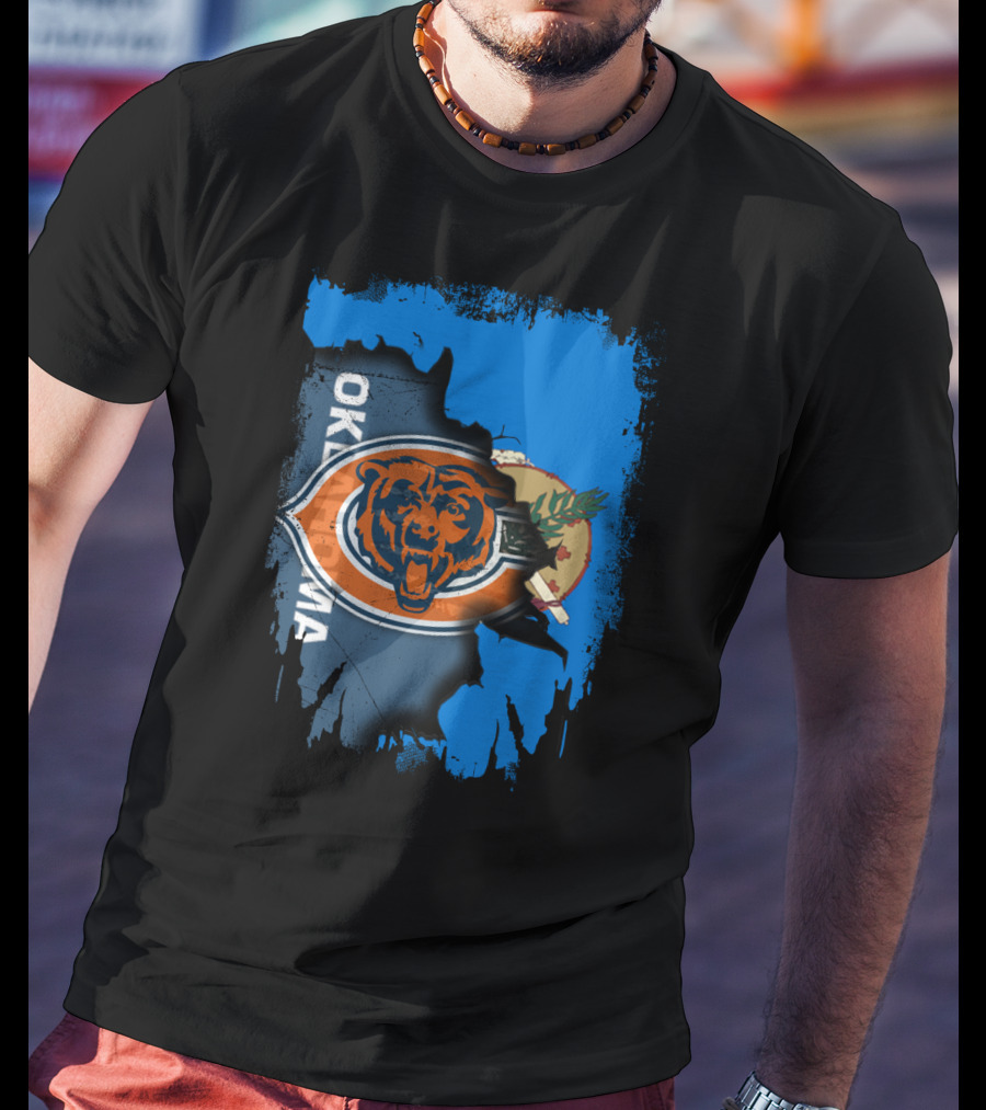 Oklahoma Chicago Bears Logo Mashup T-Shirt