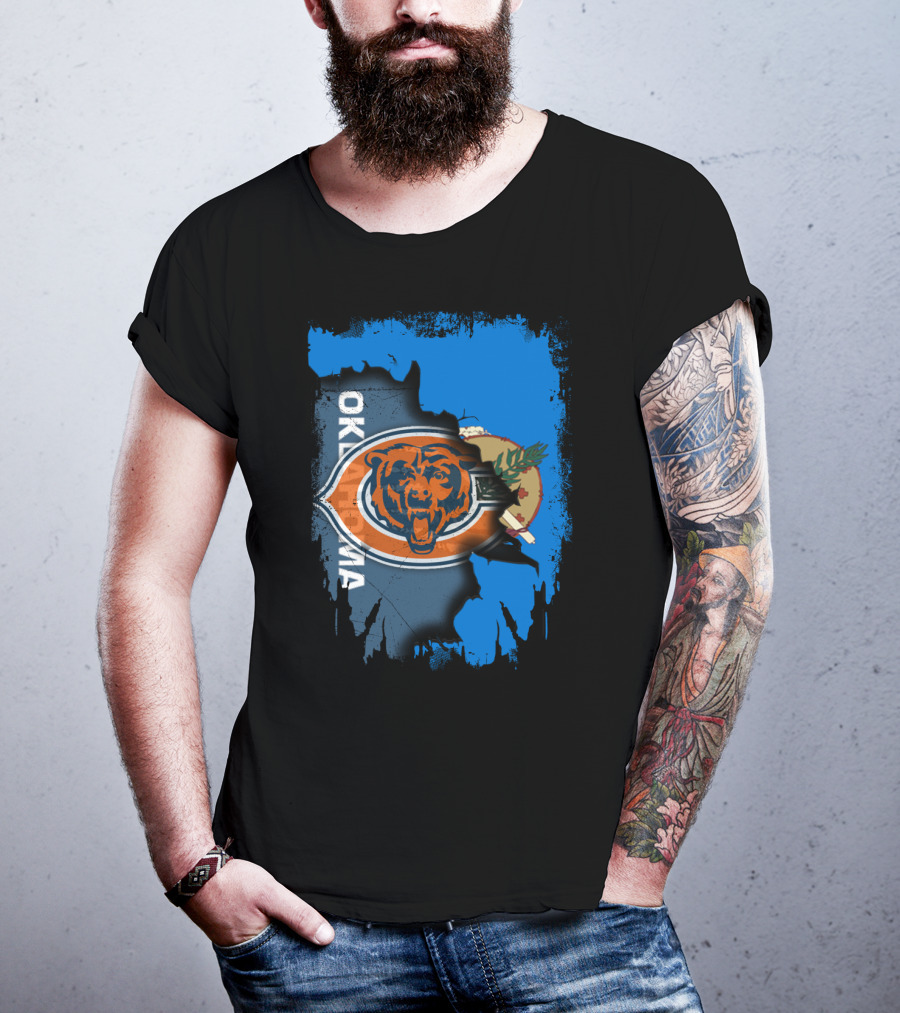 Oklahoma Chicago Bears Logo Mashup T-Shirt