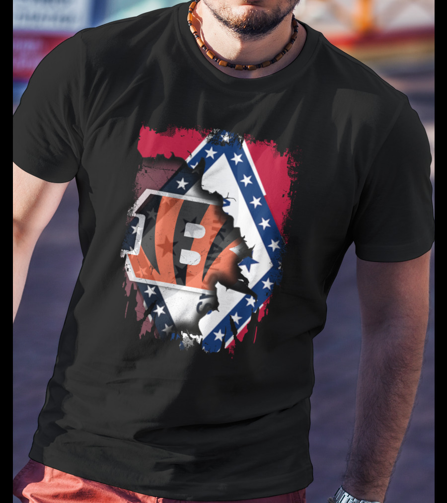 Arkansas Flag Merged With Cincinnati Bengals T-Shirt