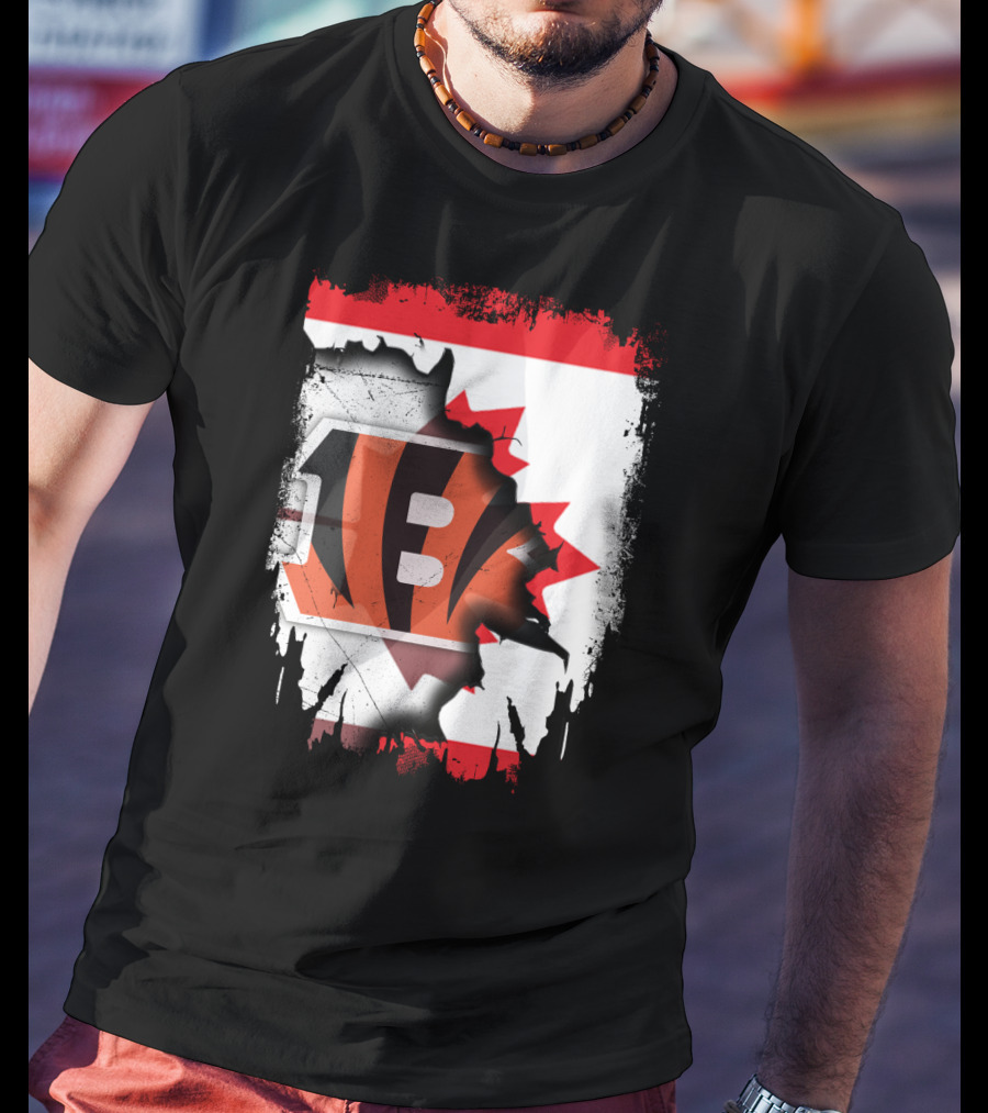 Together Canada With Cincinnati Bengals Flag Fusion T-Shirt
