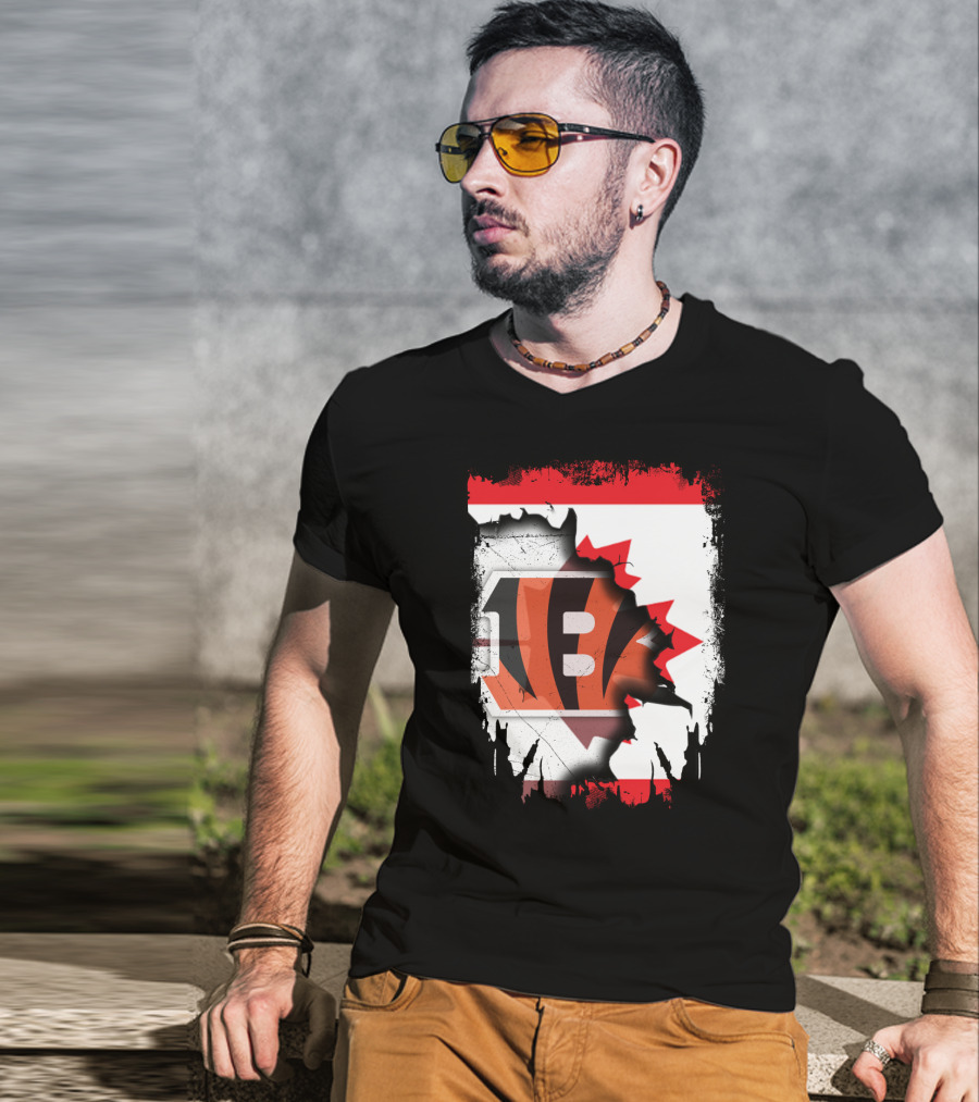 Together Canada With Cincinnati Bengals Flag Fusion T-Shirt