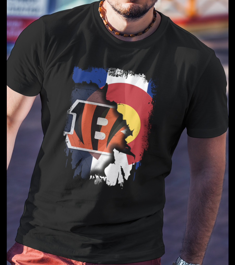 Colorado Bengals Logo With State Flag Elements T-Shirt