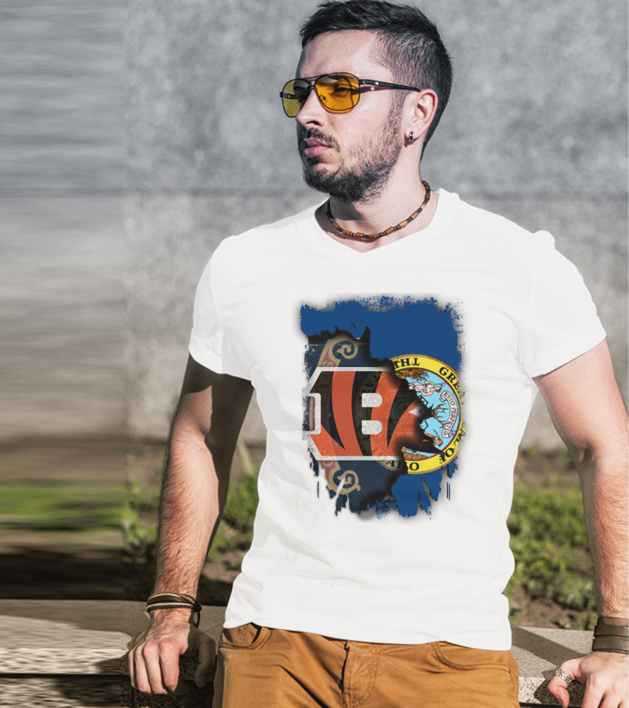 Idaho State United With Cincinnati Bengals Emblem T-Shirt
