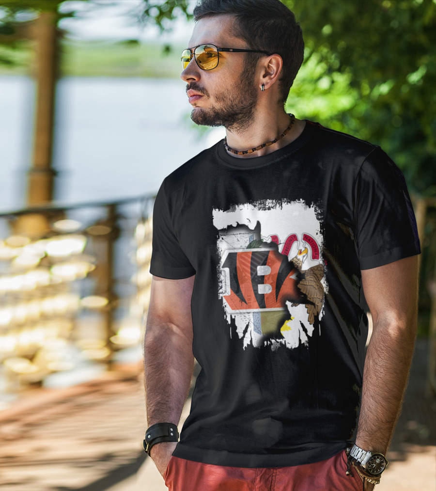 Illinois State Pride With Cincinnati Bengals Logo And Seal T-Shirt