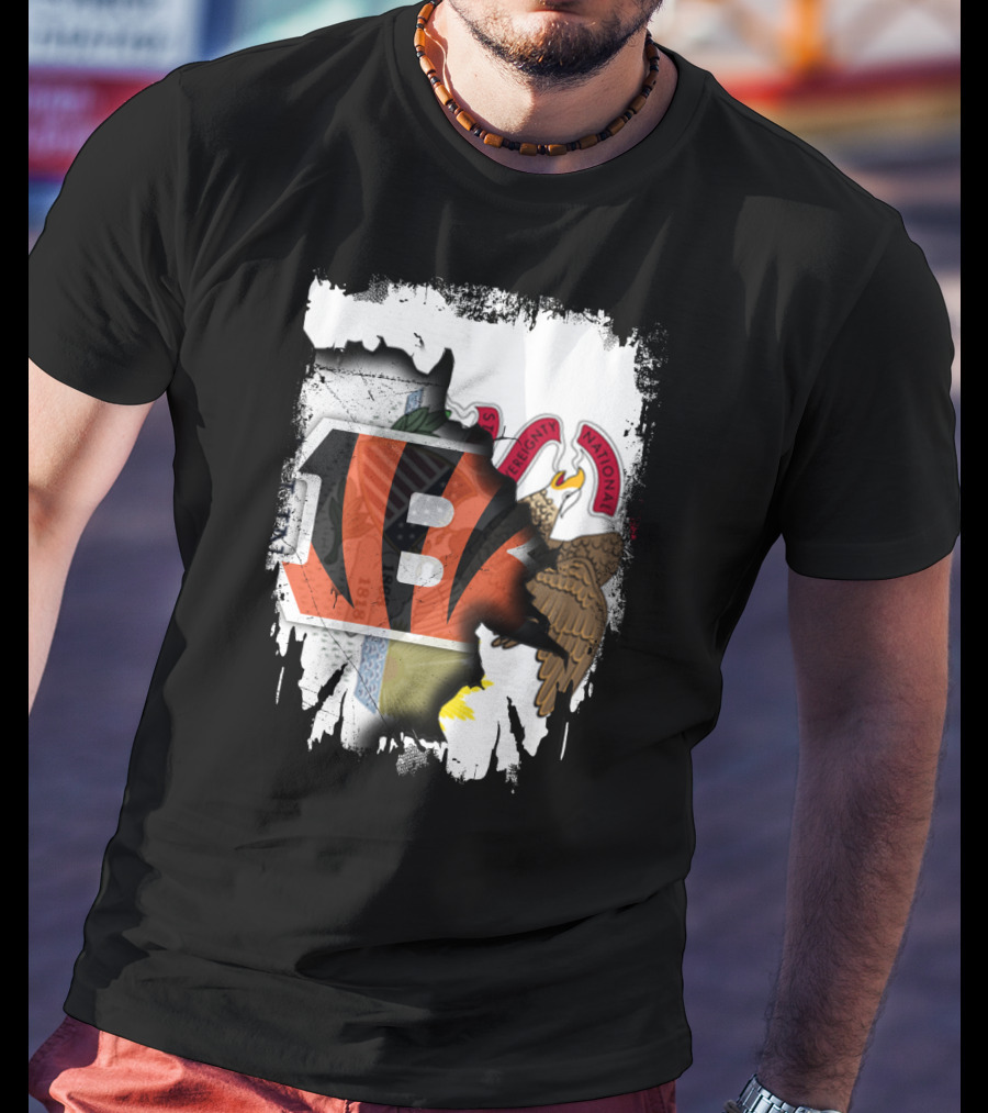 Illinois State Pride With Cincinnati Bengals Logo And Seal T-Shirt