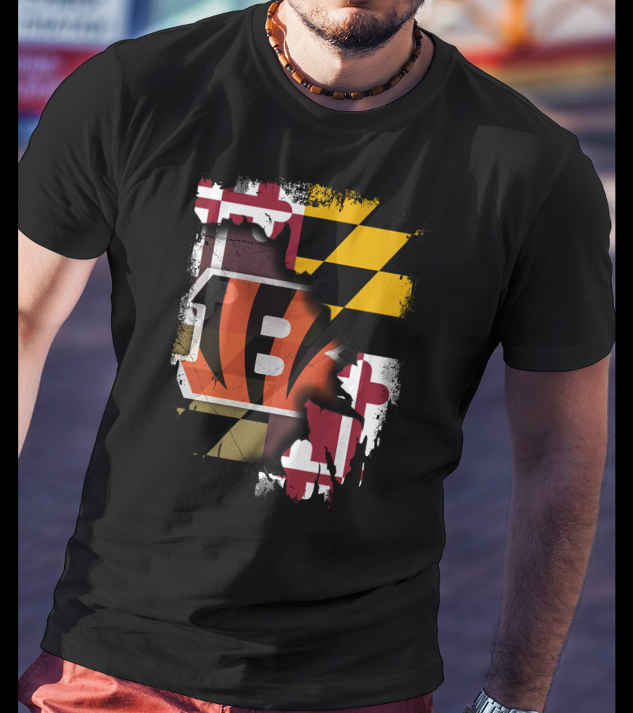 Maryland Flag Bengals Collaboration T-Shirt