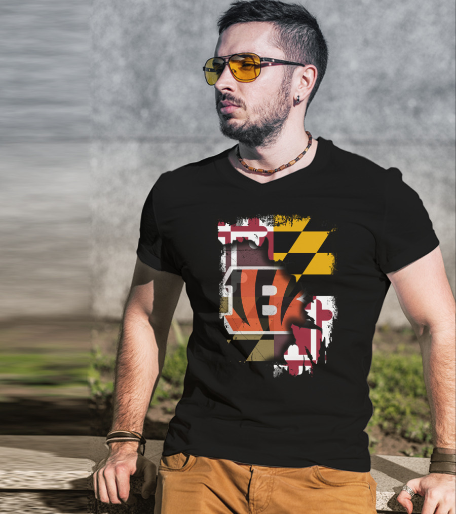 Maryland Flag Bengals Collaboration T-Shirt