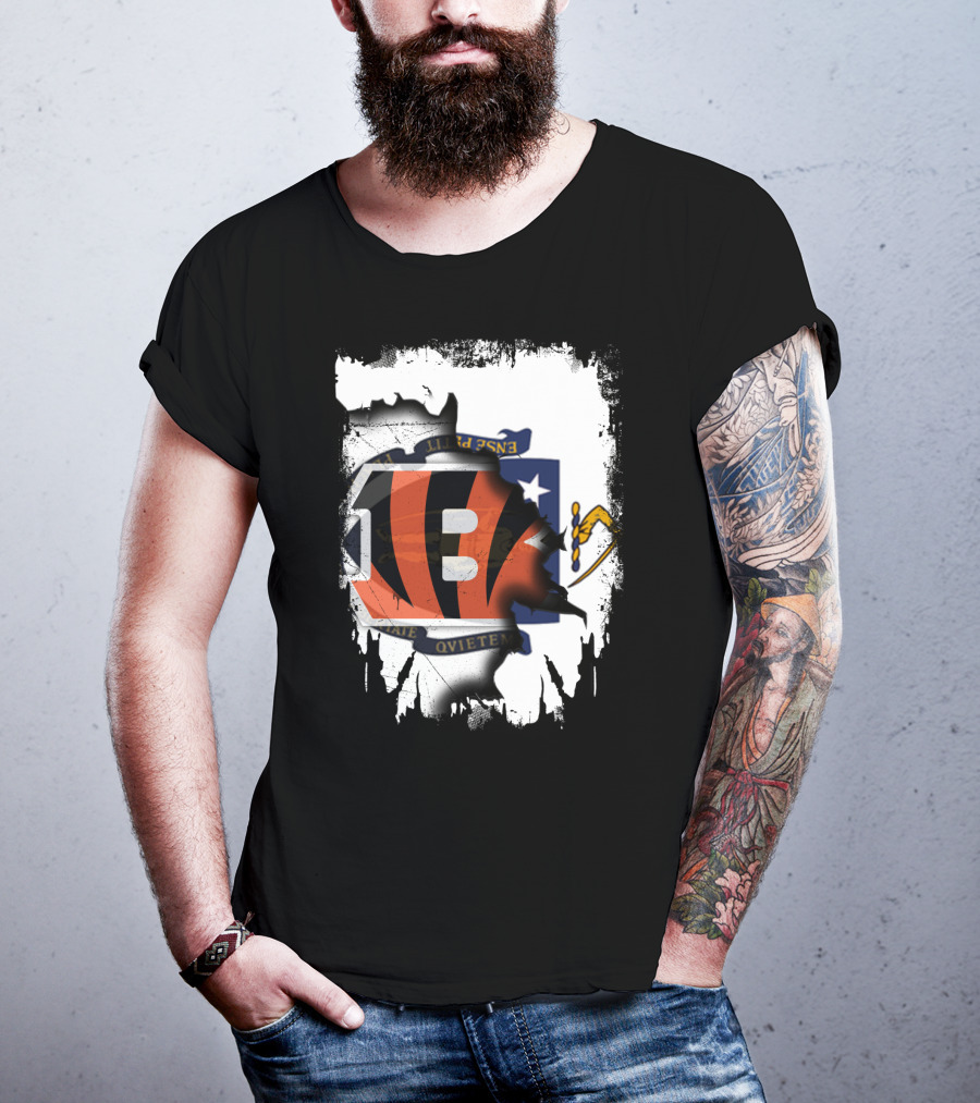 Massachusetts Together With Bengals Iconic Fusion T-Shirt