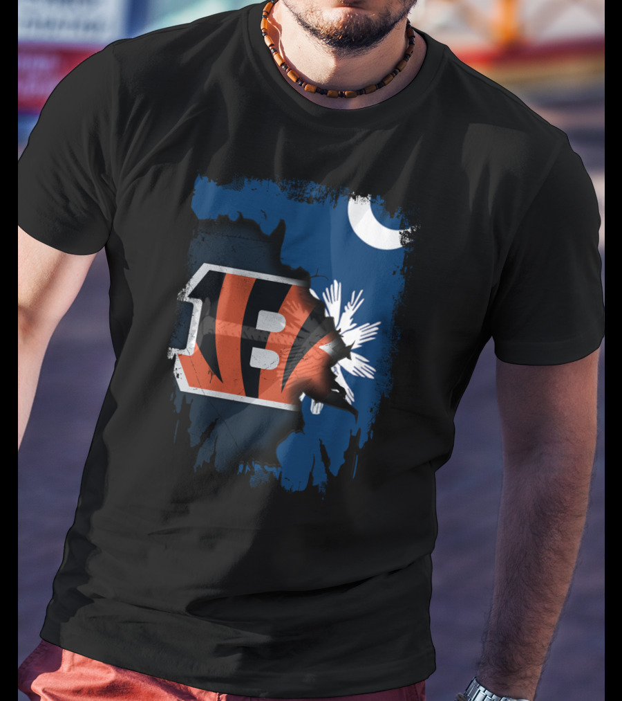 Together South Carolina With Bengals Logo And State Flag T-Shirt