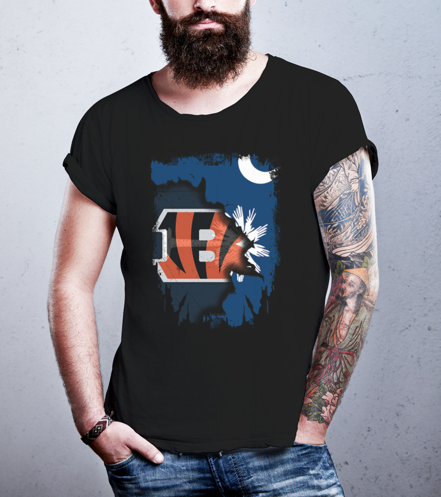 Together South Carolina With Bengals Logo And State Flag T-Shirt