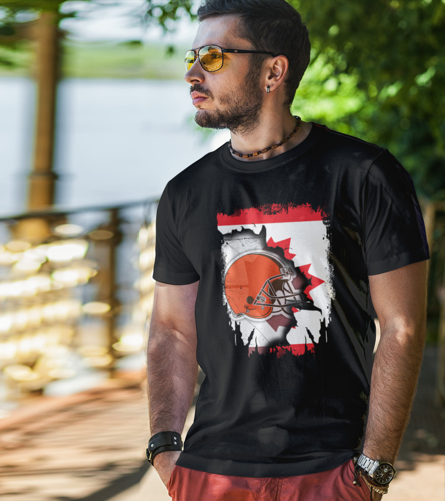 Canada And Browns Helmet T-Shirt