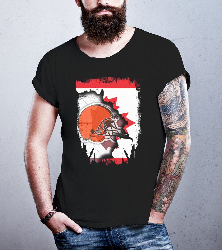 Canada And Browns Helmet T-Shirt