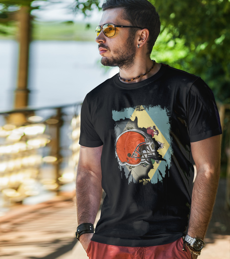 Delaware Meets Browns Helmet Collaboration T-Shirt