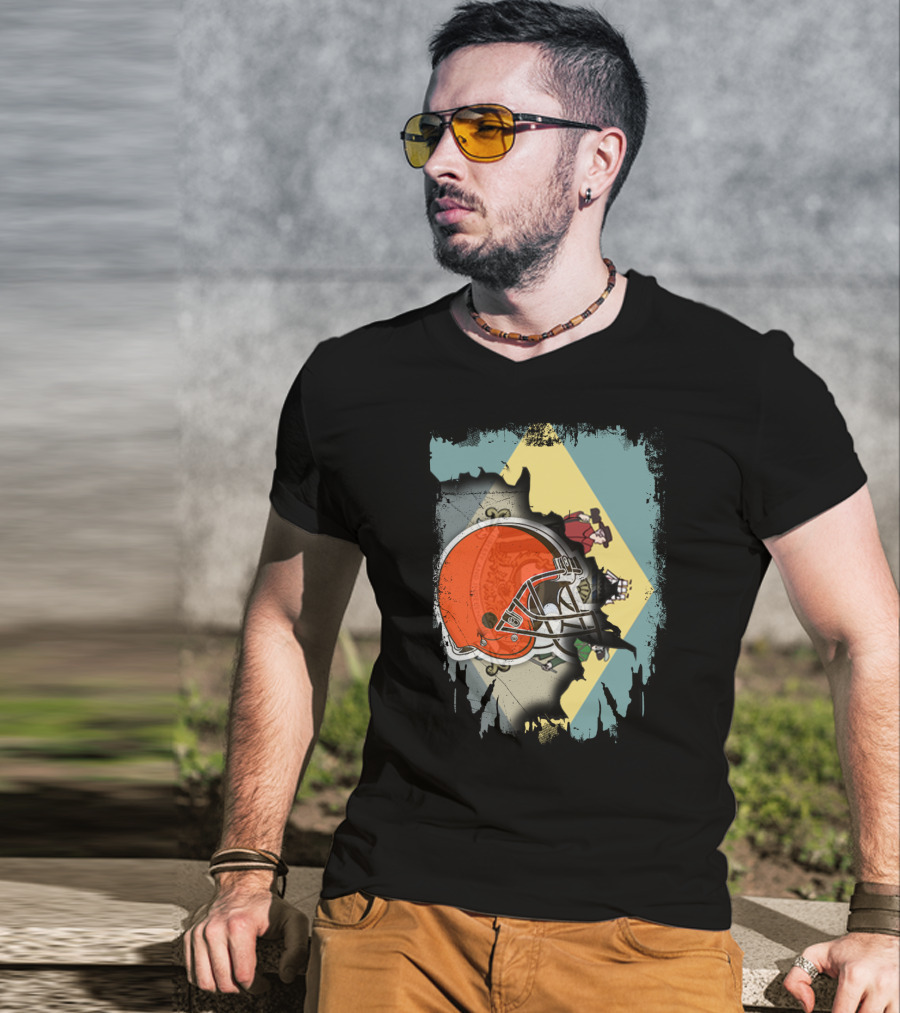 Delaware Meets Browns Helmet Collaboration T-Shirt