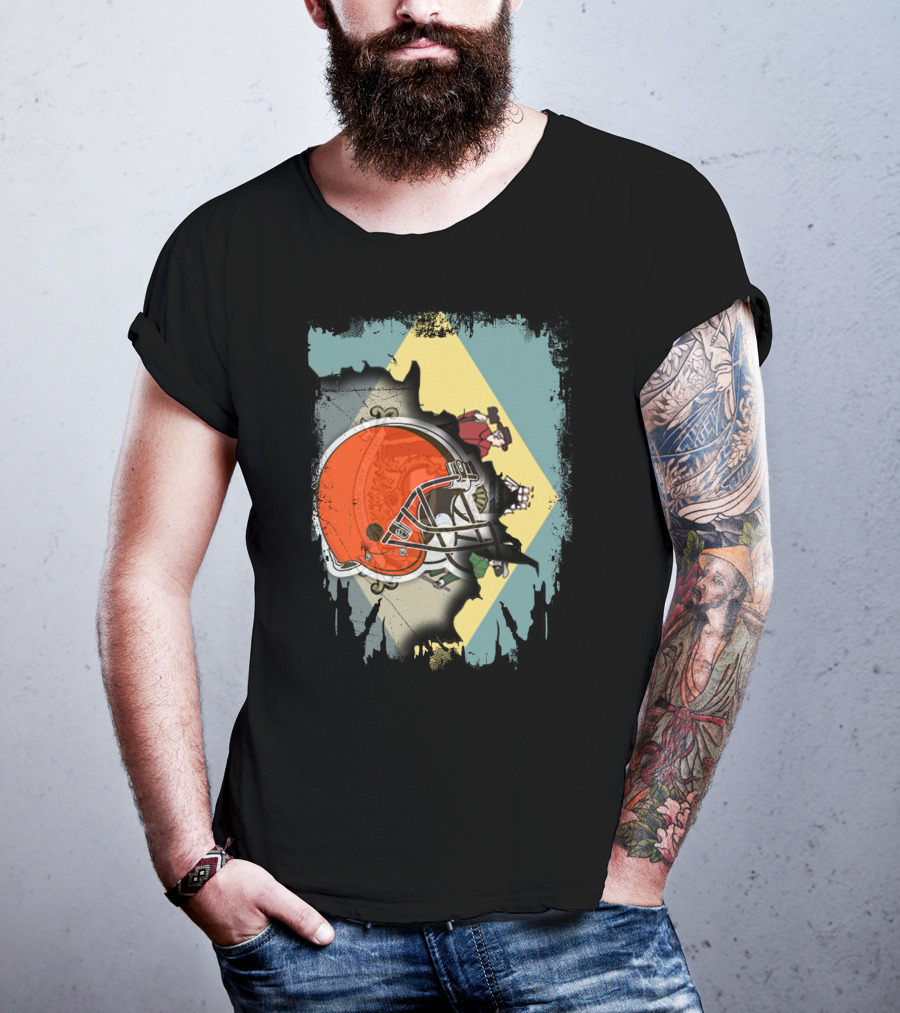 Delaware Meets Browns Helmet Collaboration T-Shirt