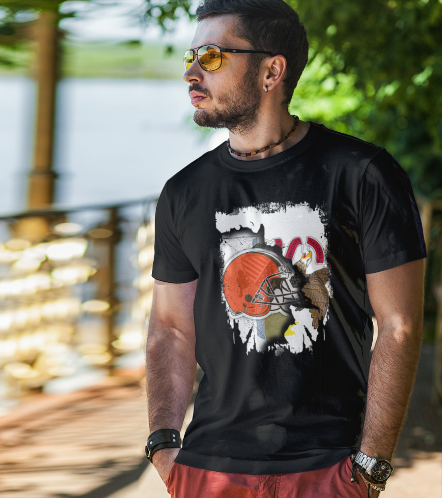 Together Illinois Integrity With Browns Helmet Eagle T-Shirt