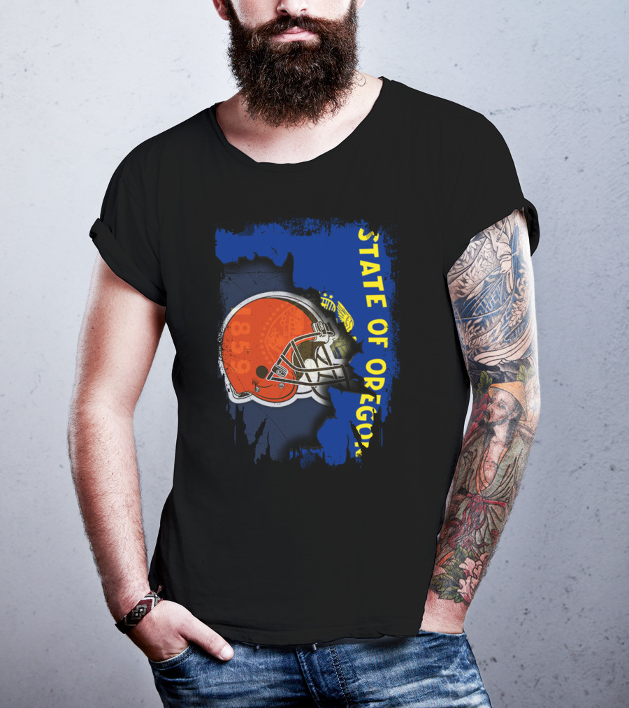 State Of Oregon Football Helmet 8759 T-Shirt