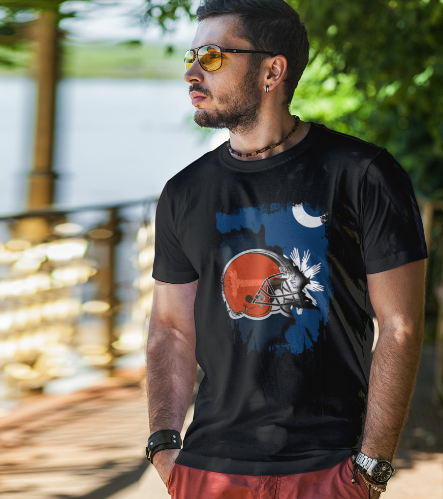 Together South Carolina Browns Helmet Palmetto Crescent Moon T-Shirt