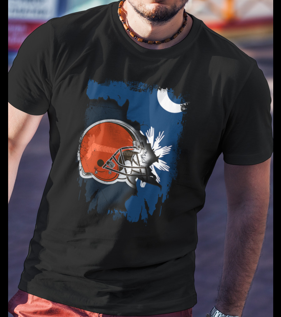 Together South Carolina Browns Helmet Palmetto Crescent Moon T-Shirt