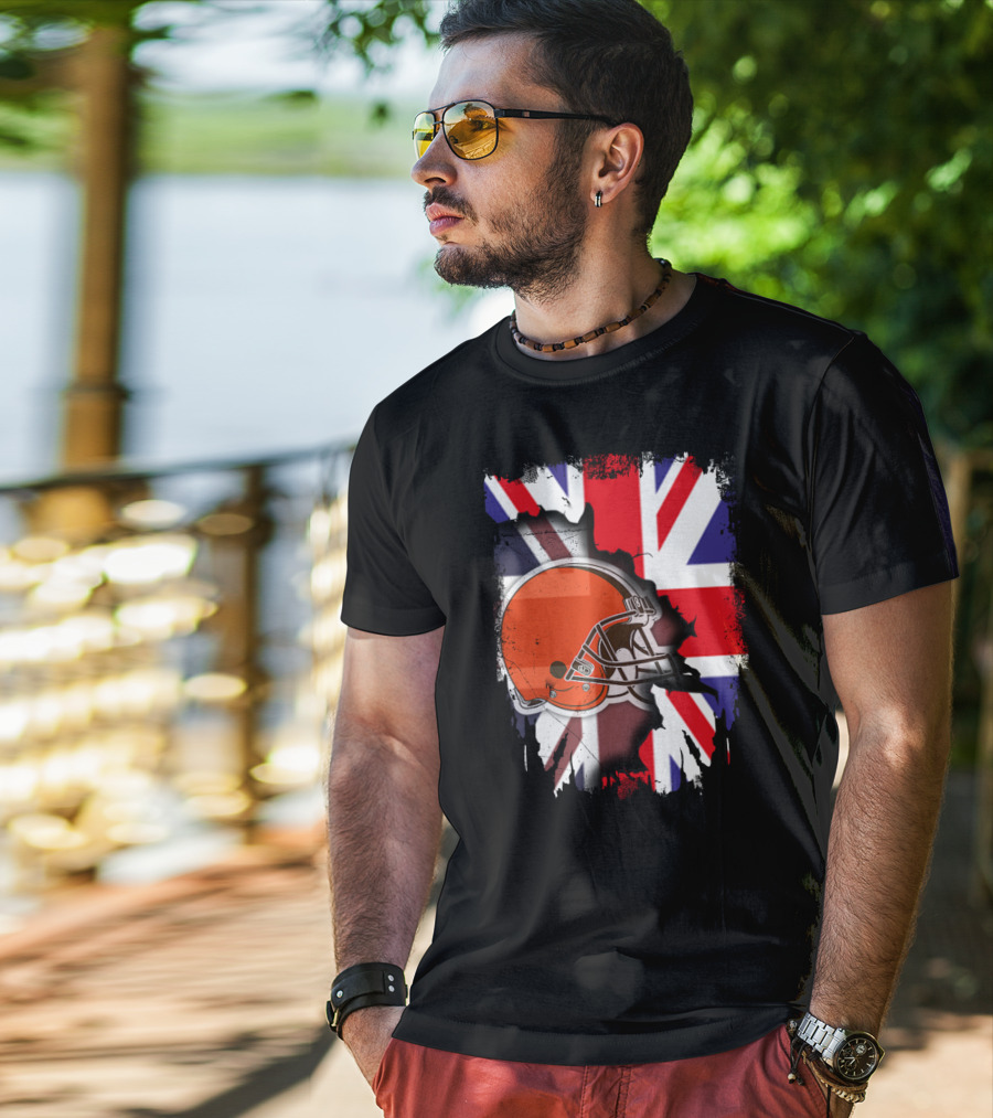Together United Kingdom Cleveland Browns Helmet Union Jack T-Shirt