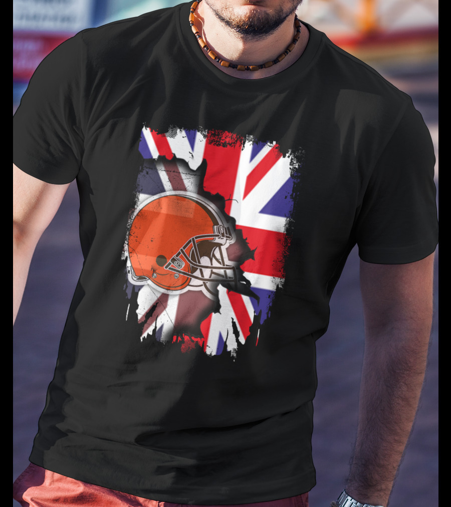 Together United Kingdom Cleveland Browns Helmet Union Jack T-Shirt