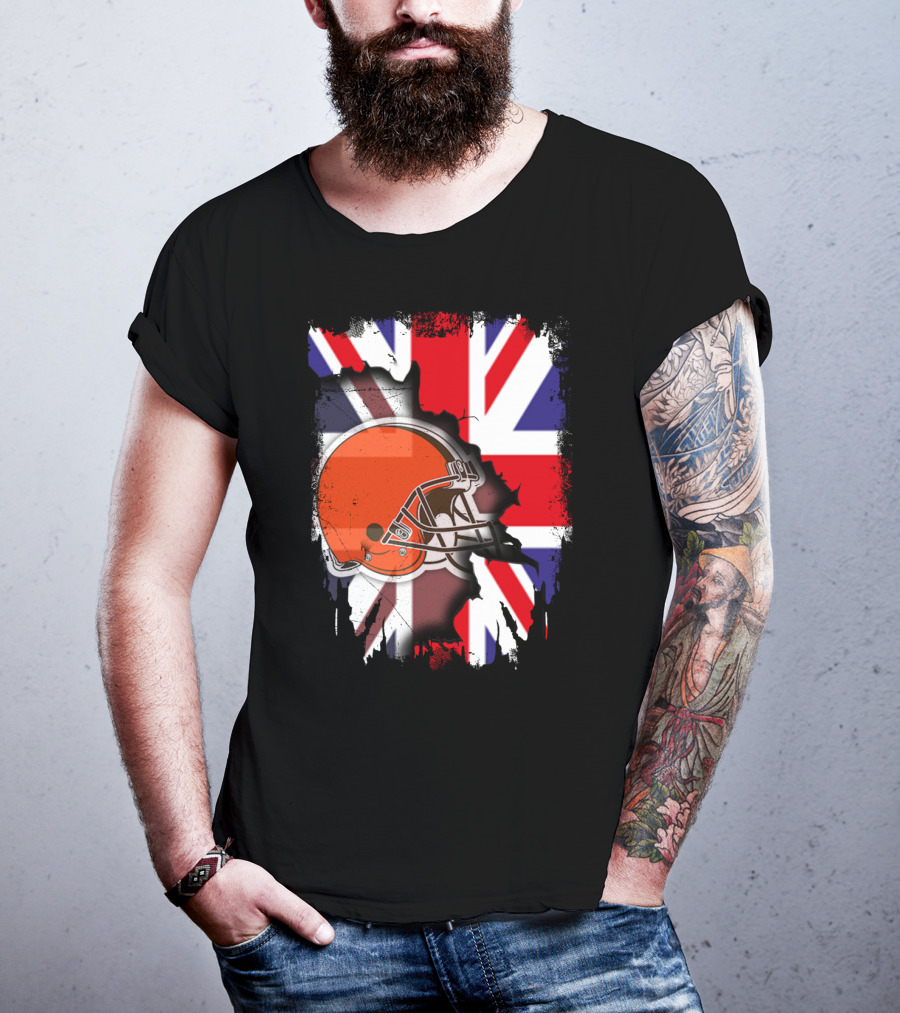 Together United Kingdom Cleveland Browns Helmet Union Jack T-Shirt