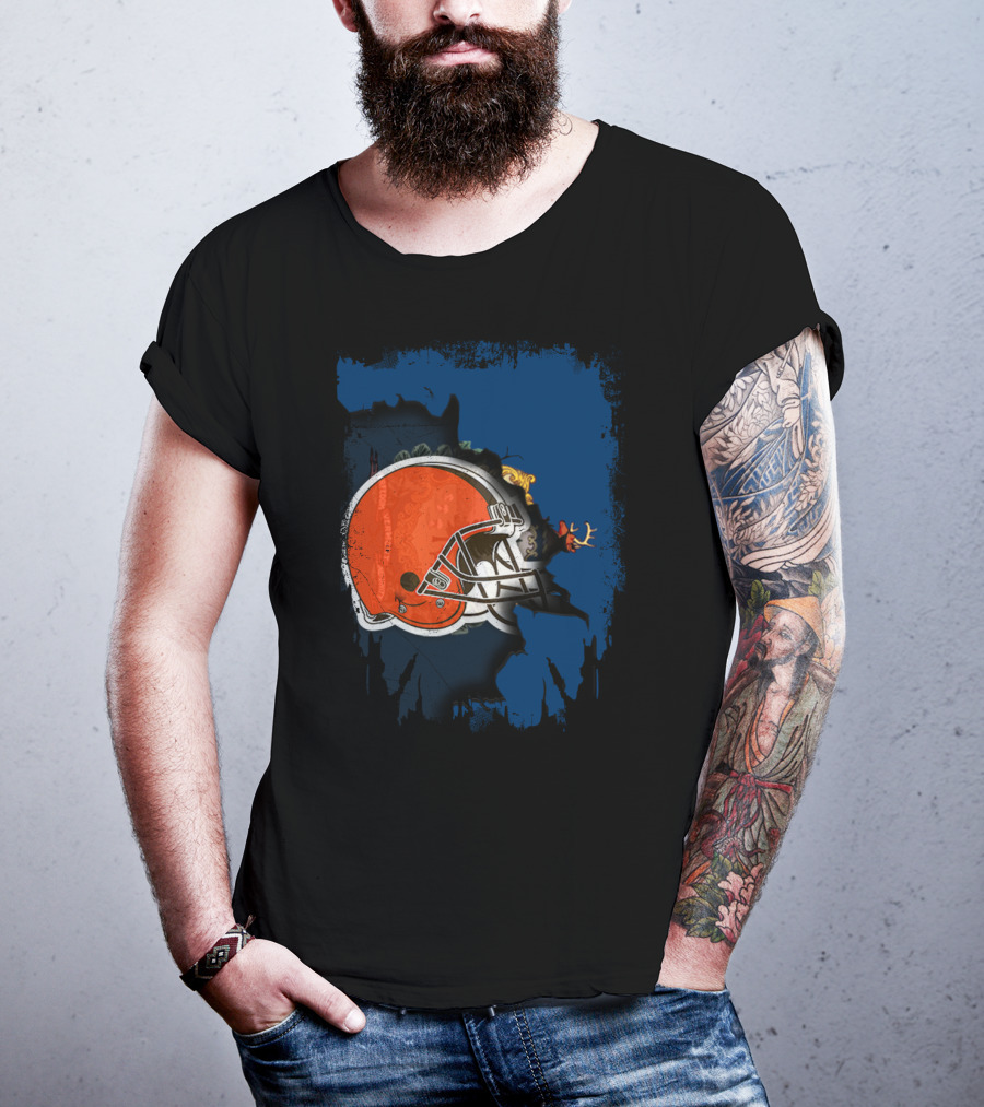 Together Vermont Cleveland Browns Football Helmet T-Shirt