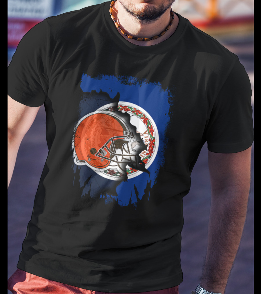 Together Virginia With Browns Helmet And State Seal T-Shirt