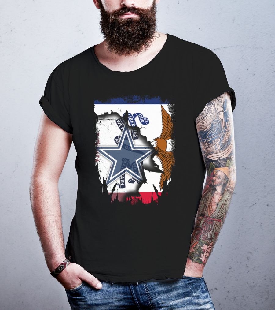 Together Iowa With Cowboys Dallas Star And Eagle Flag T-Shirt